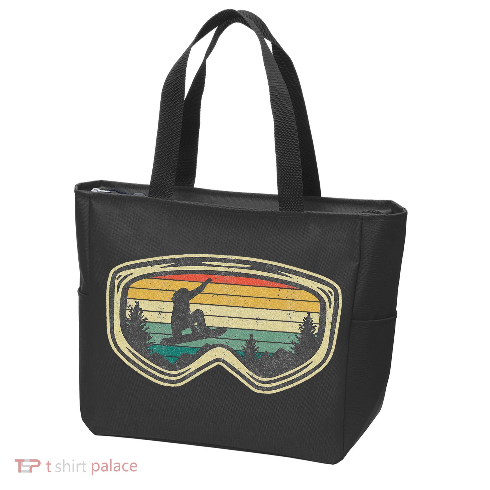 Snowboard Goggles Mountain Snowboarding Retro Vacation  Tote Bag