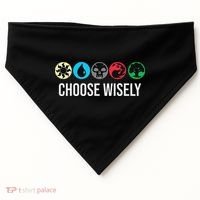 Symbols Gathering Magic Choose Wisely Blue Red Green USA-Made Doggie Bandana thumb 0