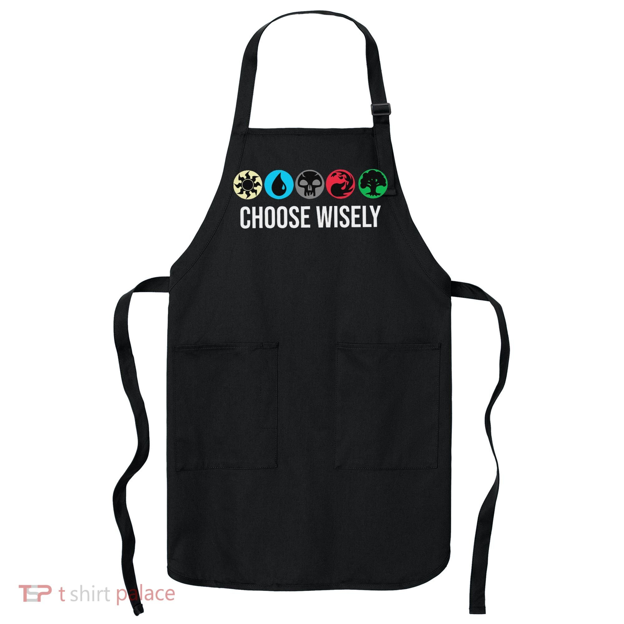 Symbols Gathering Magic Choose Wisely Blue Red Green Apron