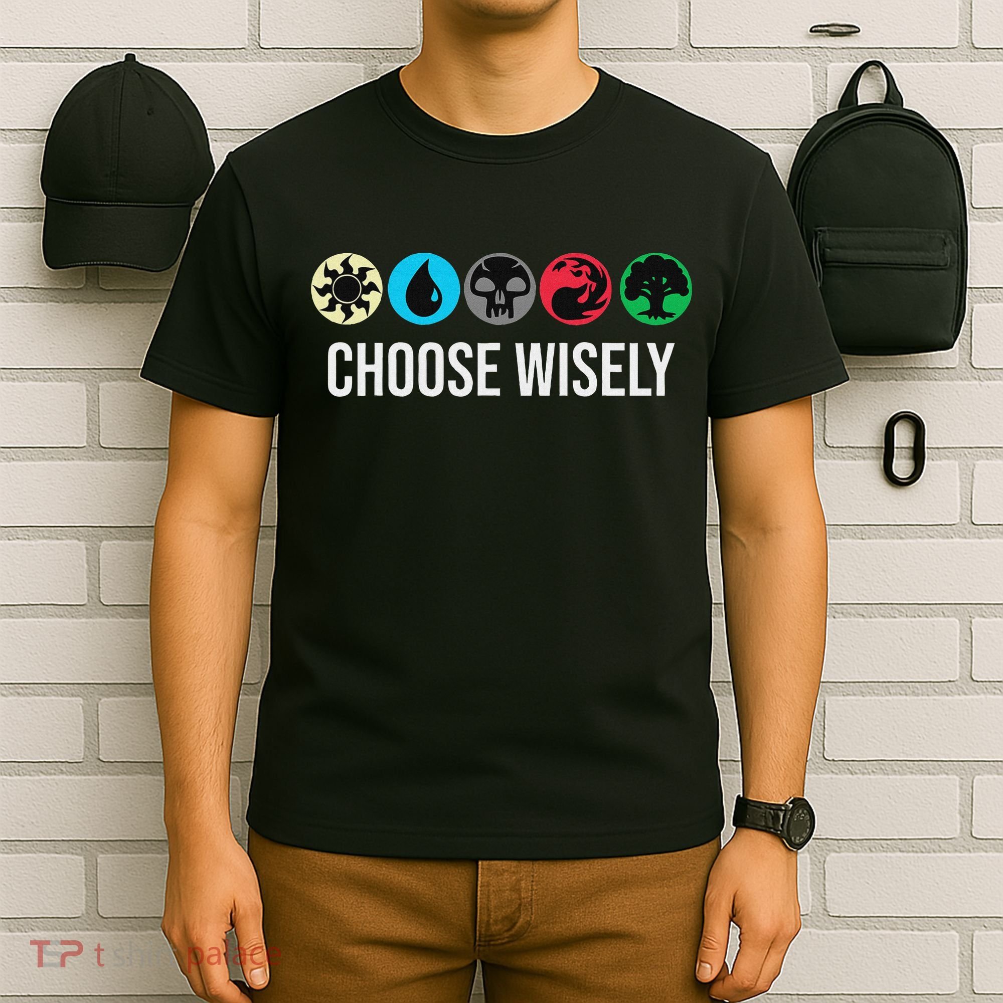 Symbols Gathering Magic Choose Wisely Blue Red Green T-Shirt