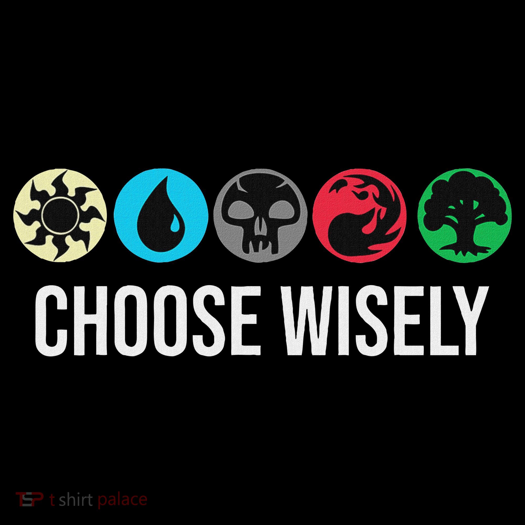 Symbols Gathering Magic Choose Wisely Blue Red Green T-Shirt