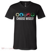 Symbols Gathering Magic Choose Wisely Blue Red Green V-Neck T-Shirt thumb 0