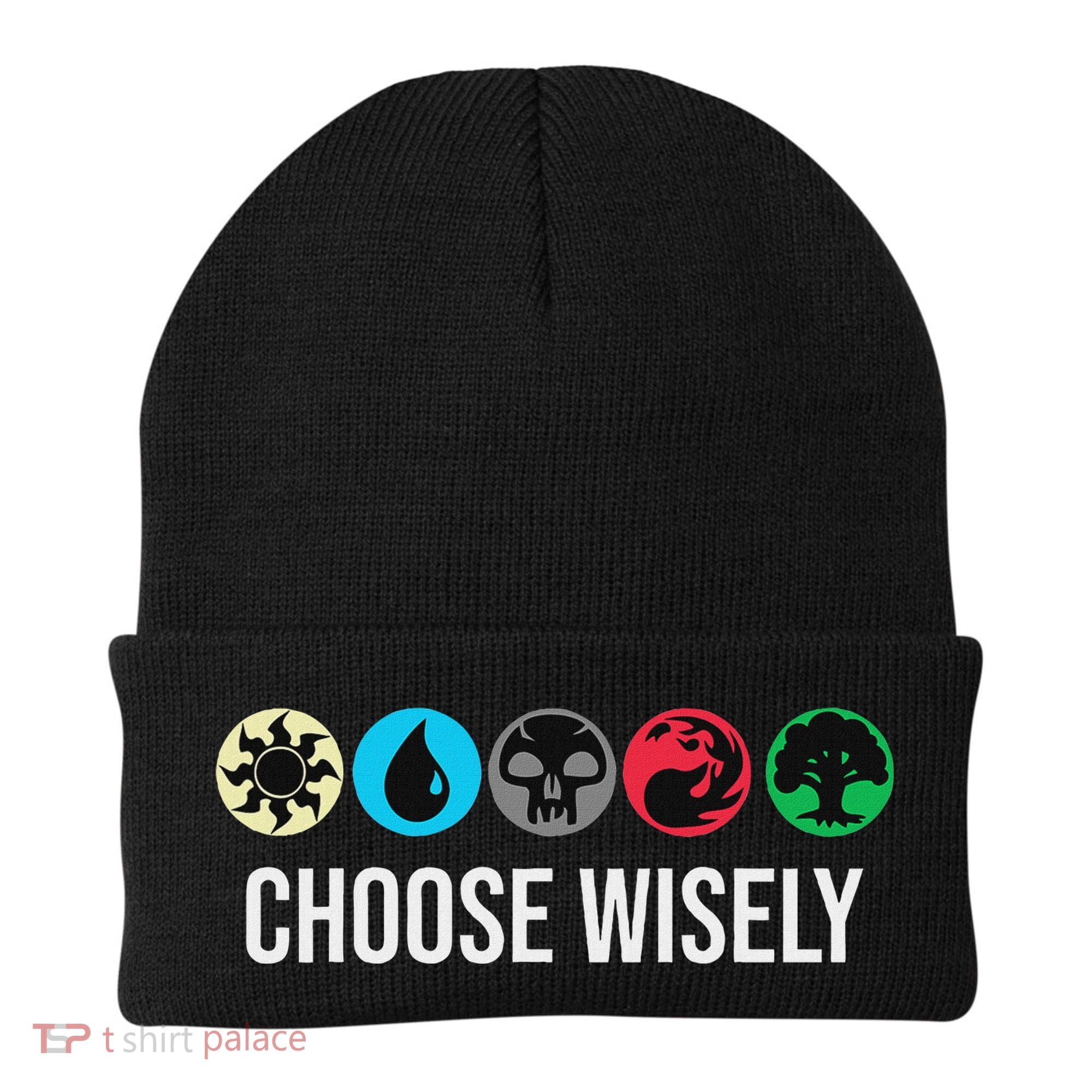 Symbols Gathering Magic Choose Wisely Blue Red Green Beanie