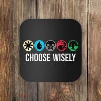 Symbols Gathering Magic Choose Wisely Blue Red Green Coaster thumb 0
