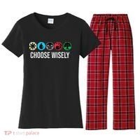 Symbols Gathering Magic Choose Wisely Blue Red Green Women's Flannel Pajama Set thumb 0
