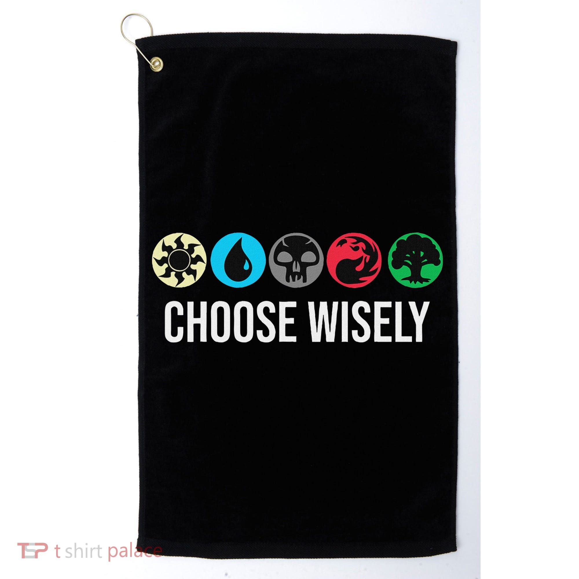 Symbols Gathering Magic Choose Wisely Blue Red Green Golf Towel