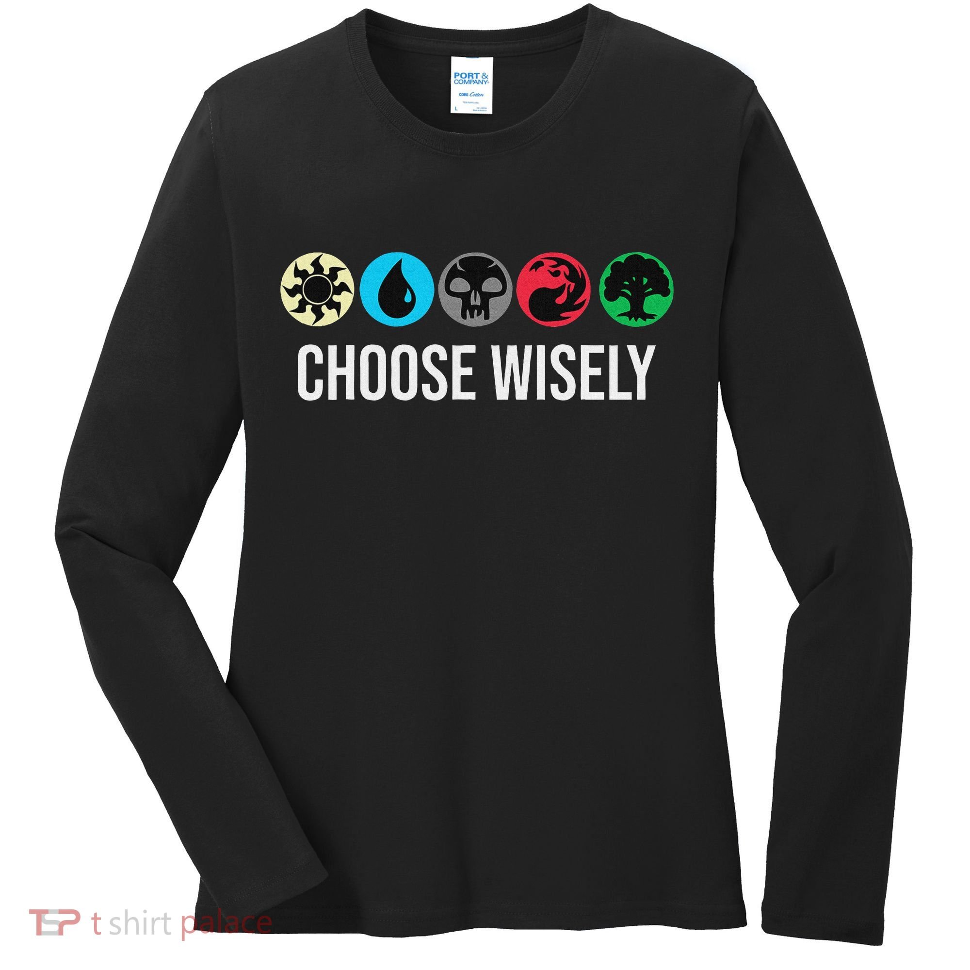 Symbols Gathering Magic Choose Wisely Blue Red Green Women's Long Sleeve Shirt