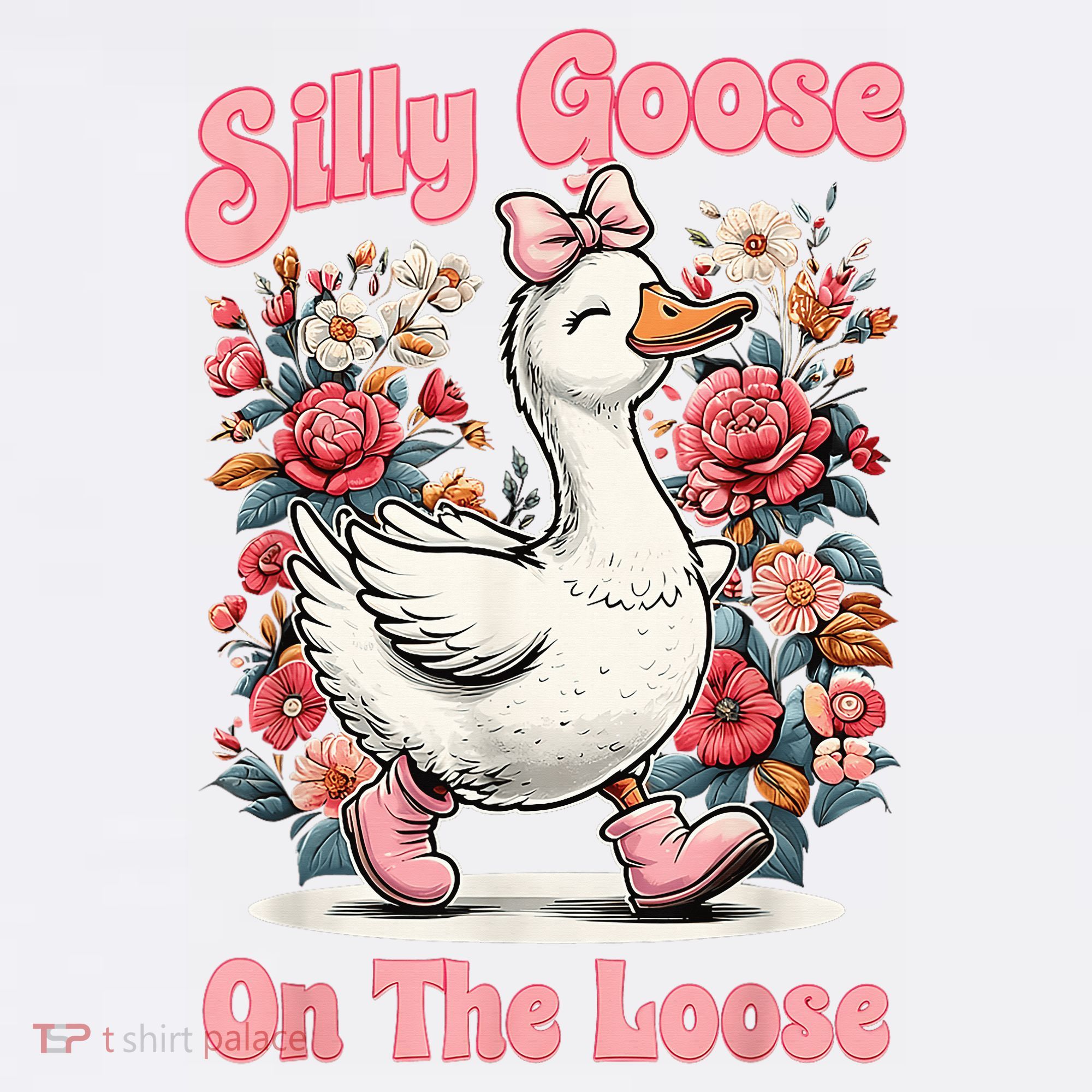 Silly Goose Mommy Floral Silly Goose Mama Mother's Day T-Shirt