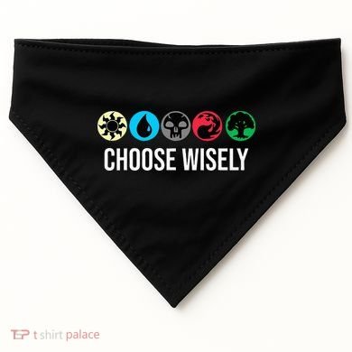 Symbols Gathering Magic Choose Wisely Blue Red Green USA-Made Doggie Bandana