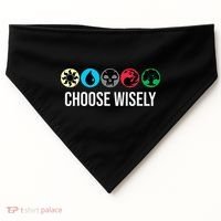 Symbols Gathering Magic Choose Wisely Blue Red Green USA-Made Doggie Bandana thumb 0