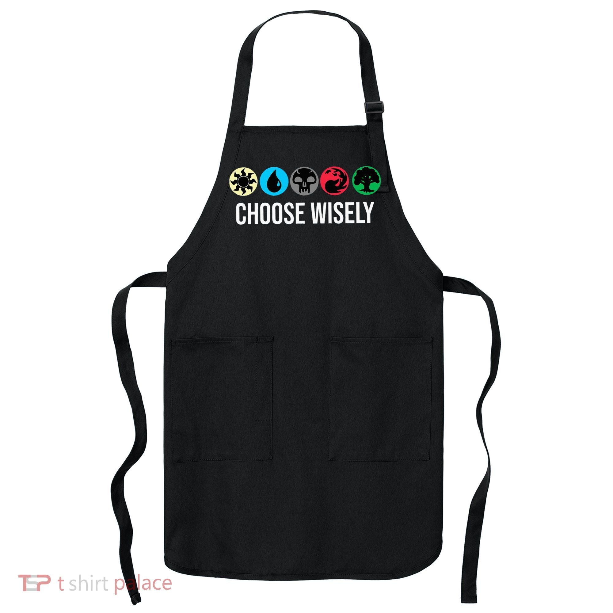 Symbols Gathering Magic Choose Wisely Blue Red Green Apron