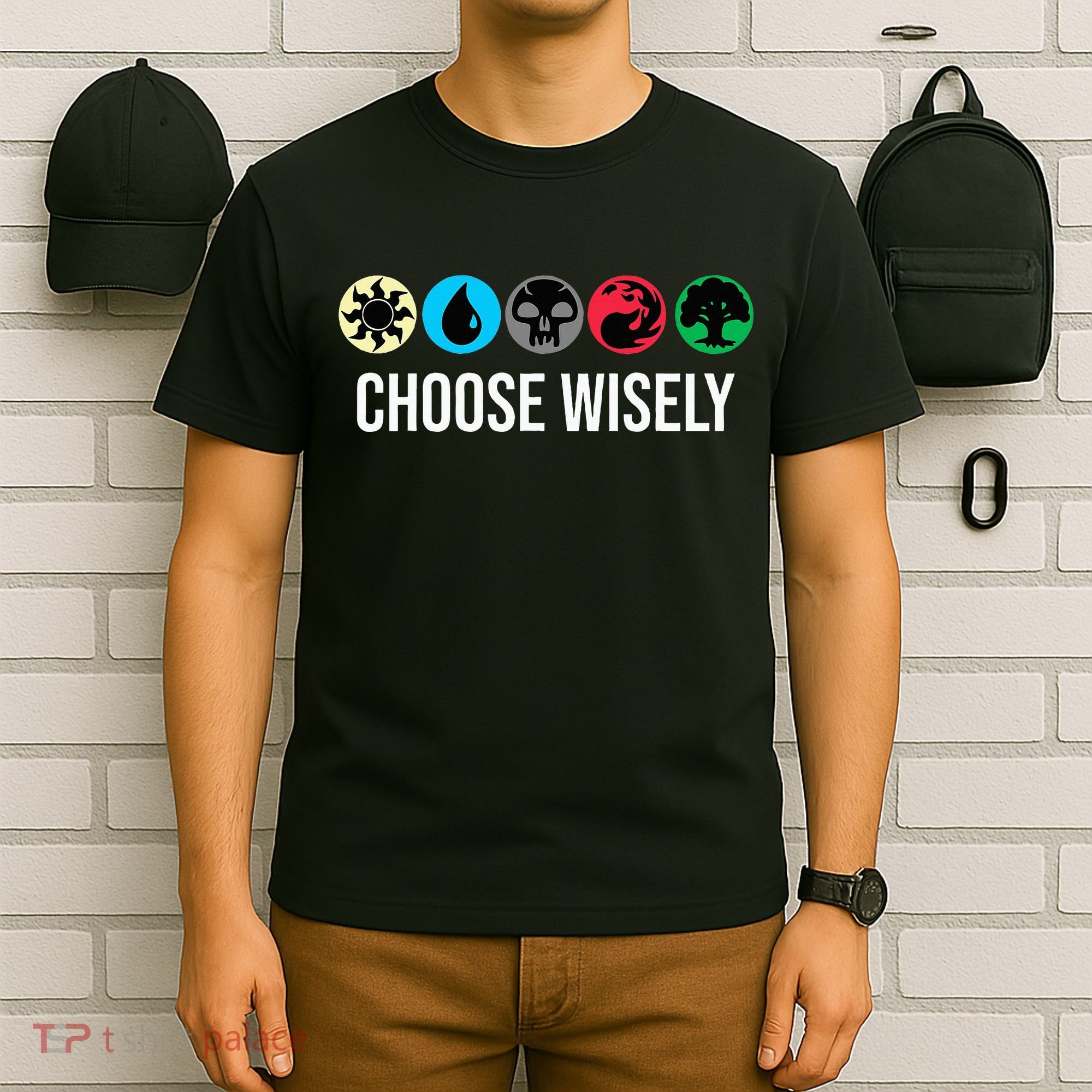 Symbols Gathering Magic Choose Wisely Blue Red Green T-Shirt
