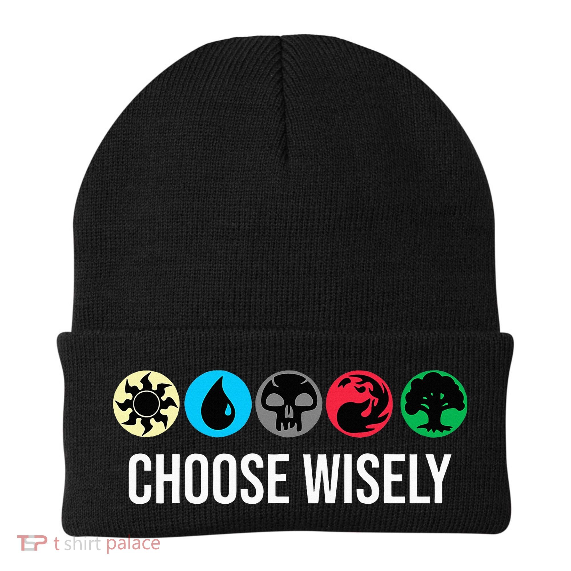 Symbols Gathering Magic Choose Wisely Blue Red Green Beanie