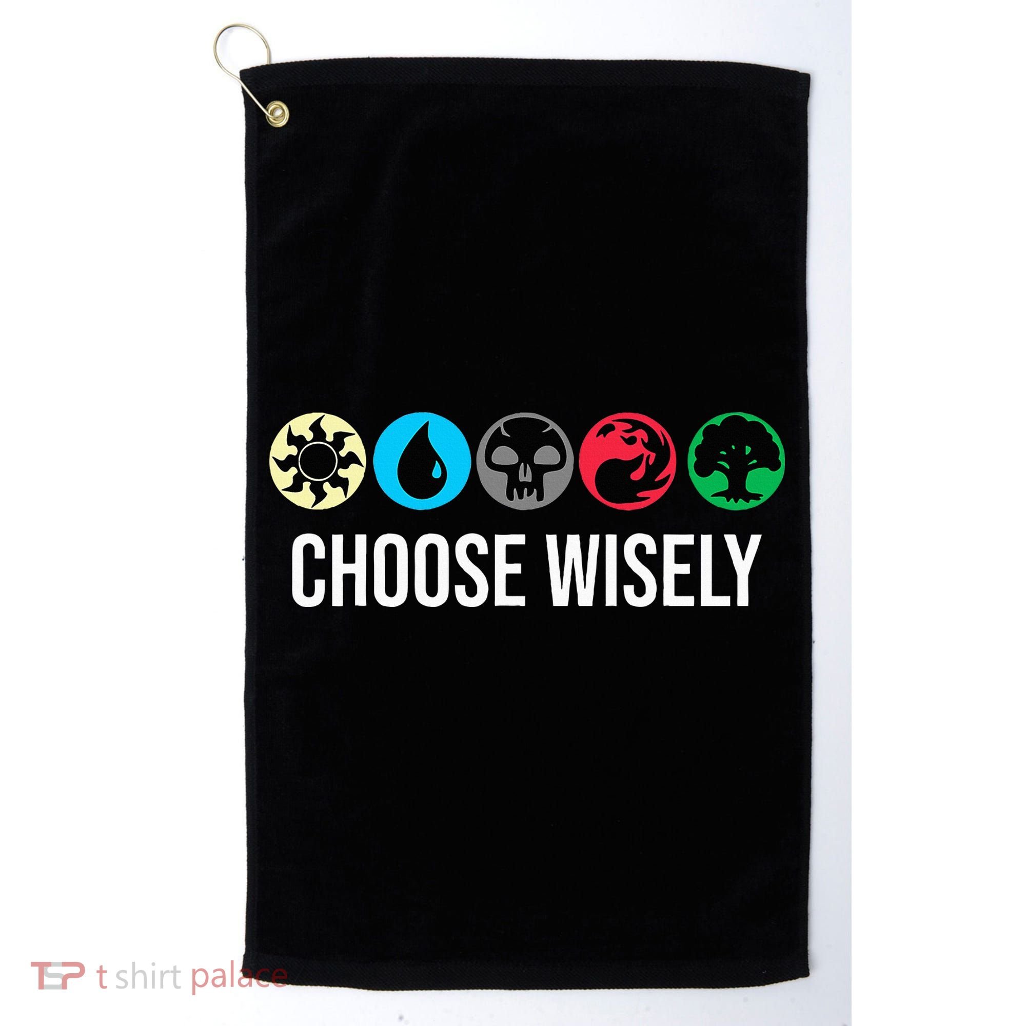 Symbols Gathering Magic Choose Wisely Blue Red Green Golf Towel