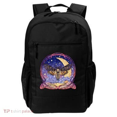 Stained Glass Moth Butterfly Moon Crest Backpack