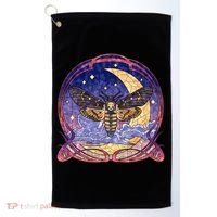 Stained Glass Moth Butterfly Moon Crest Golf Towel thumb 0