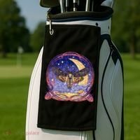 Stained Glass Moth Butterfly Moon Crest Golf Towel thumb 2