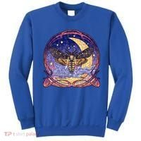 Stained Glass Moth Butterfly Moon Crest Sweatshirt thumb 0
