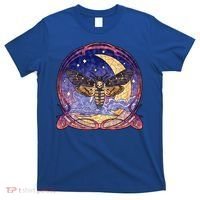 Stained Glass Moth Butterfly Moon Crest T-Shirt thumb 0