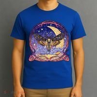 Stained Glass Moth Butterfly Moon Crest T-Shirt thumb 3