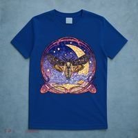 Stained Glass Moth Butterfly Moon Crest T-Shirt thumb 5