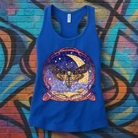 Stained Glass Moth Butterfly Moon Crest Women's Tank Top thumb 3