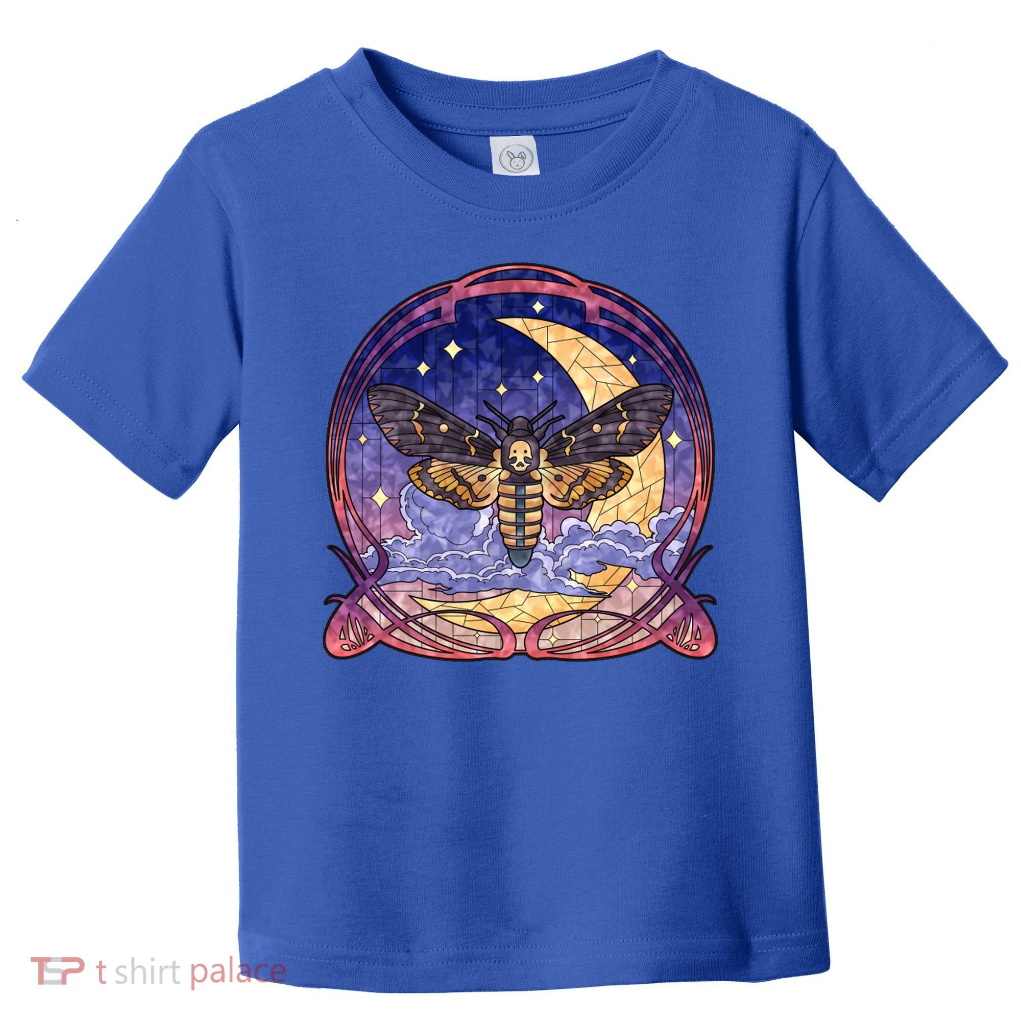 Stained Glass Moth Butterfly Moon Crest Toddler T-Shirt
