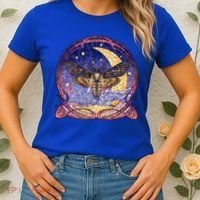 Stained Glass Moth Butterfly Moon Crest Women's T-Shirt thumb 2