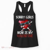 Sorry Girls Mom Is My Valentine Funny Dabbing Heart Valentine Day Women's Tank Top thumb 0