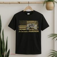 So God Made A Farmer USA Flag Patriotic Farming Gift Farmer T-Shirt thumb 2
