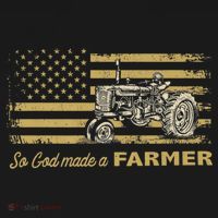 So God Made A Farmer USA Flag Patriotic Farming Gift Farmer T-Shirt thumb 7