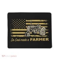 So God Made A Farmer USA Flag Patriotic Farming Gift Farmer Mousepad thumb 0
