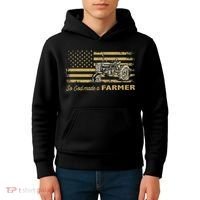 So God Made A Farmer USA Flag Patriotic Farming Gift Farmer Kids Hoodie thumb 4