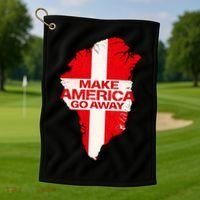 Support Greenland Make America Go Away Golf Towel thumb 1