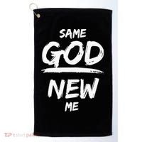 Same God New Me For Funny Jesus Christian Golf Towel thumb 0