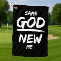 Same God New Me For Funny Jesus Christian Golf Towel thumb 1