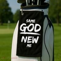 Same God New Me For Funny Jesus Christian Golf Towel thumb 2