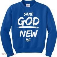 Same God New Me For Funny Jesus Christian Kids Sweatshirt thumb 0