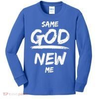Same God New Me For Funny Jesus Christian Kids Long Sleeve Shirt thumb 0