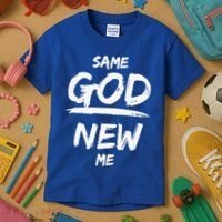 Same God New Me For Funny Jesus Christian Kids T-Shirt thumb 3