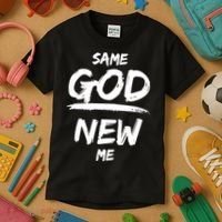 Same God New Me For Funny Jesus Kids T-Shirt thumb 3