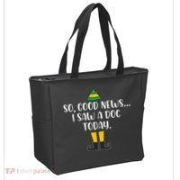 So Good News I Saw A Dog Today Christmas Elf  Tote Bag thumb 2