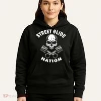 Street Glide Nation Skull And Pistons Biker  Hoodie thumb 5