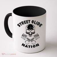 Street Glide Nation Skull And Pistons Biker  Coffee Mug thumb 0