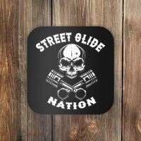 Street Glide Nation Skull And Pistons Biker  Coaster thumb 0