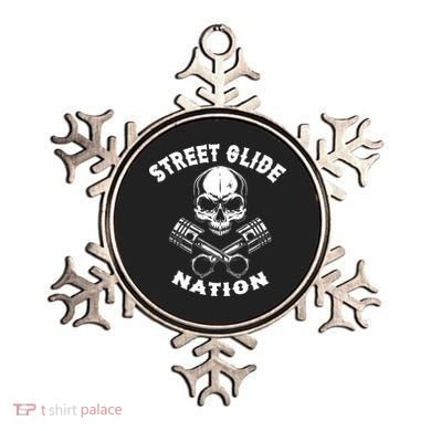 Street Glide Nation Skull And Pistons Biker  Ornament