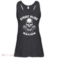 Street Glide Nation Skull And Pistons Biker  Ladies Essential Flowy Tank thumb 0