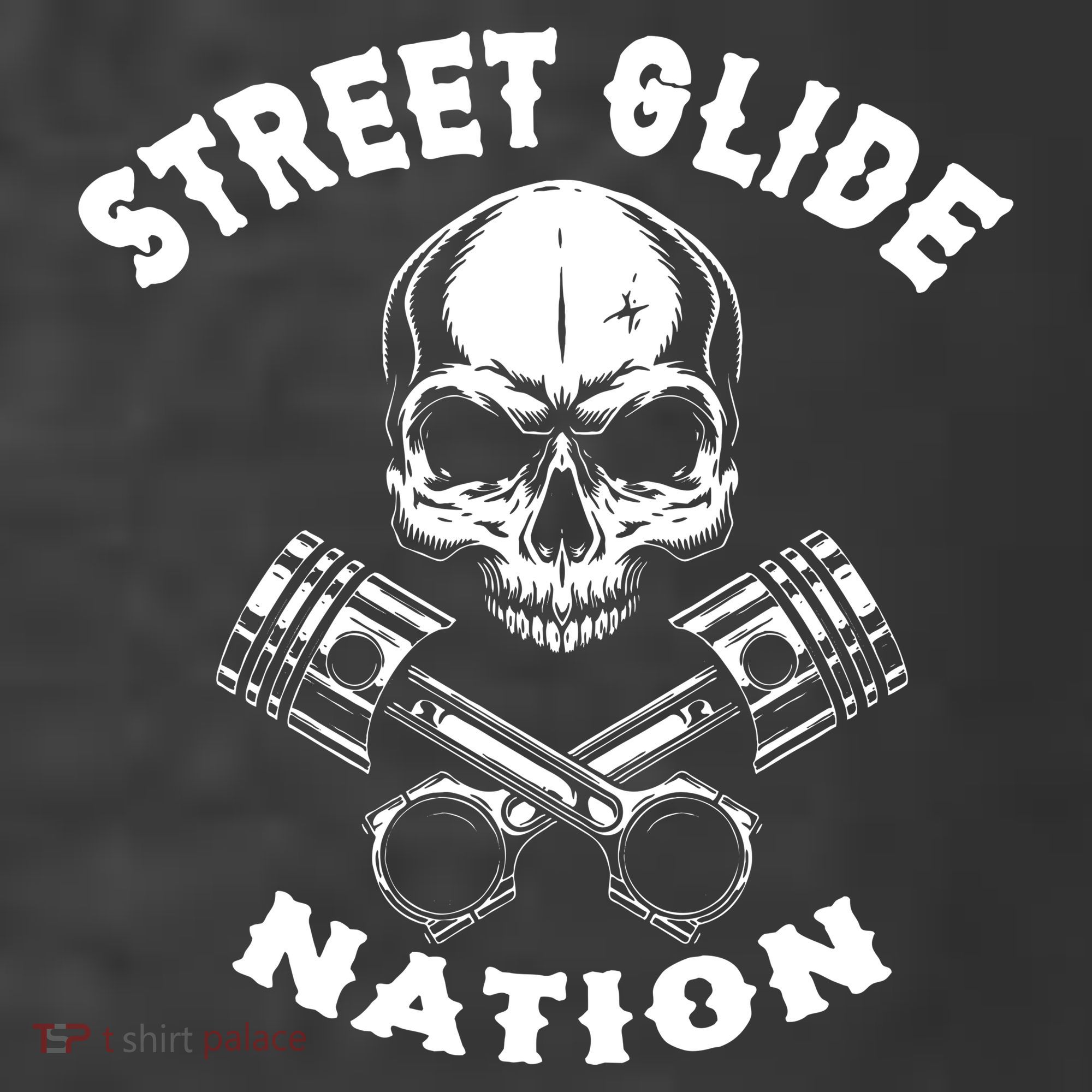 Street Glide Nation Skull And Pistons Biker  Women's Hoodie