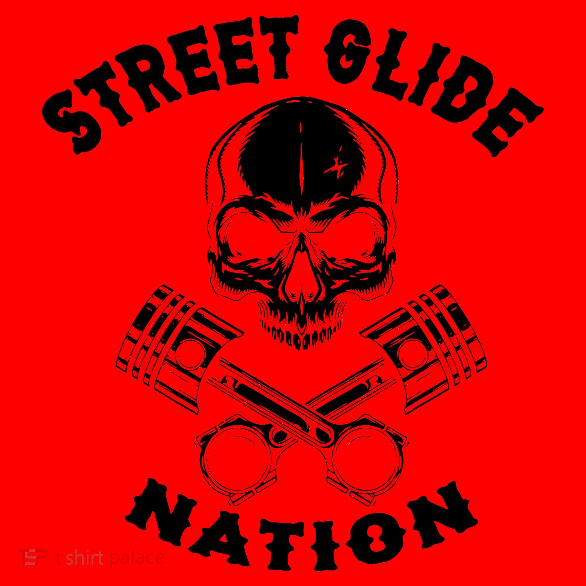 Street Glide Nation Skull And Pistons Biker  Santa Hat