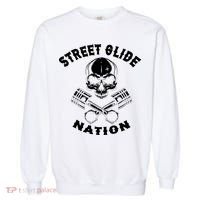 Street Glide Nation Skull And Pistons Biker  Garment-Dyed Sweatshirt thumb 0